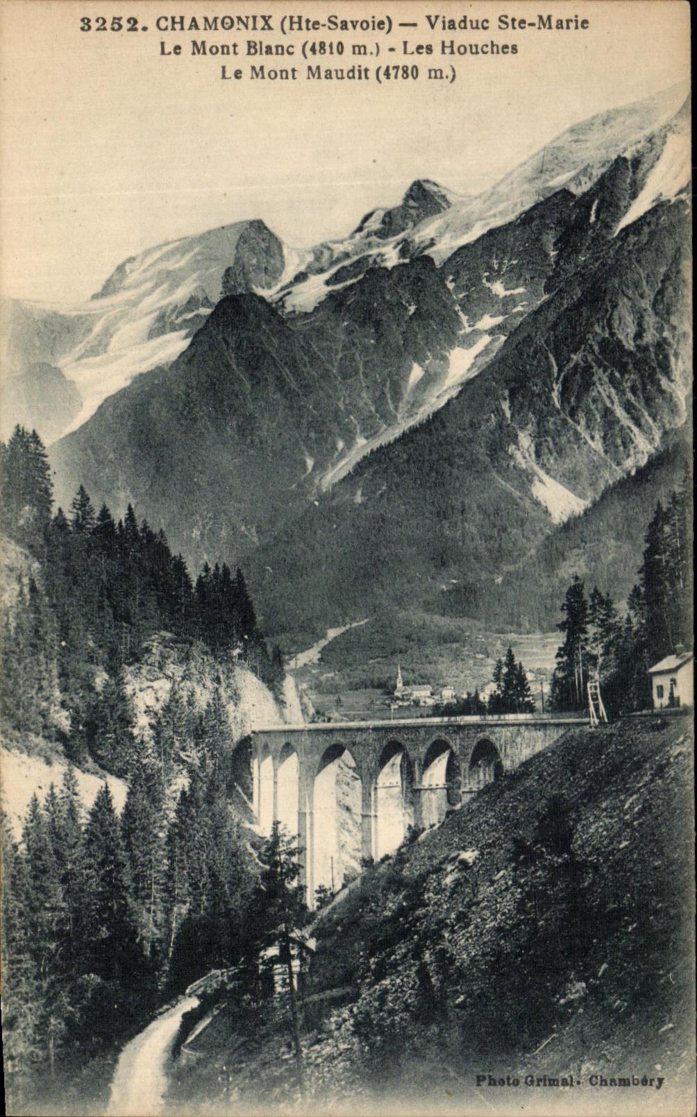 CPA Chamonik Mont Blanc Viaduc Ste Marie Le Mont Blanc Les Houches Le Mont Maudit