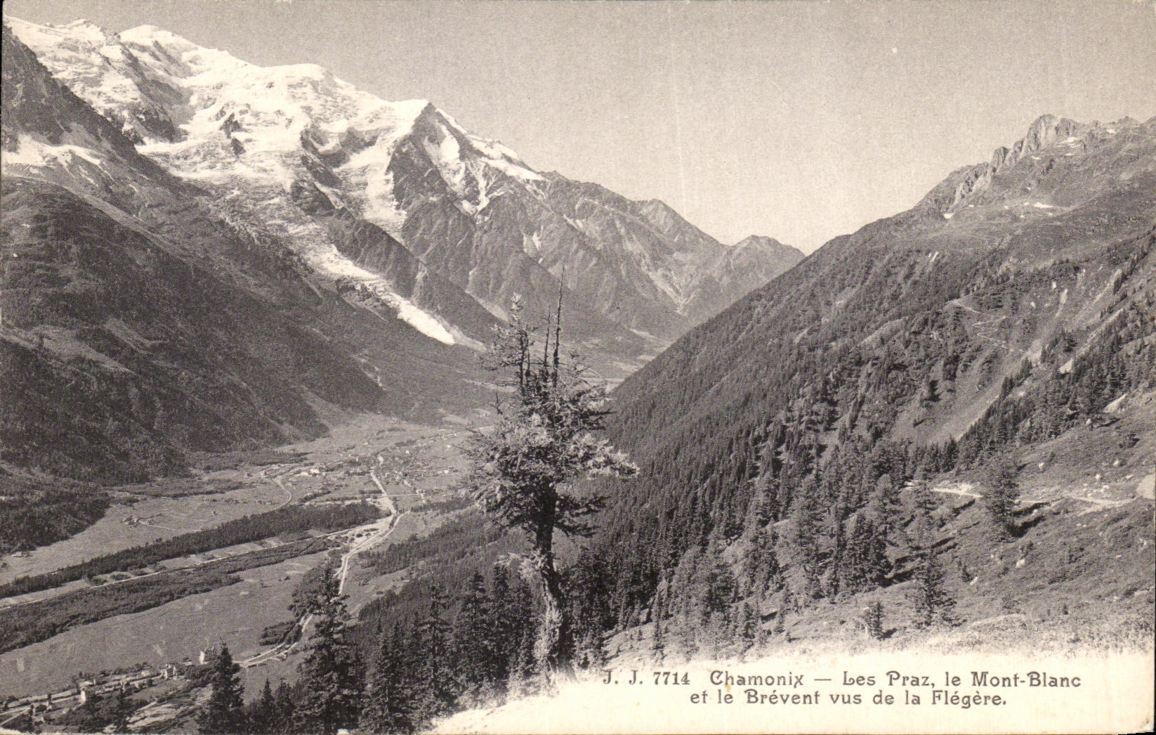 CPA Chamonix Les Praz le Mont Blanc et le Brevent vus de la Flegere