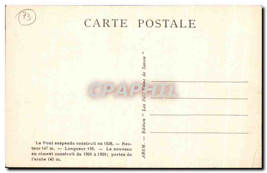 CPA Les Ponts de la Caille Vus en Profondeur — Rückseite