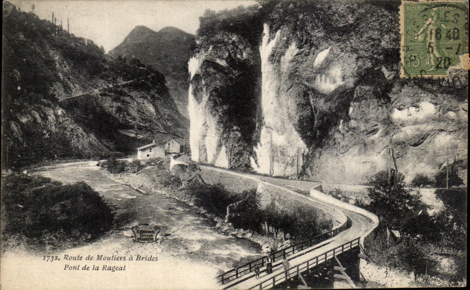 CPA Route de Moutiers a Brides Pont de la Rageal