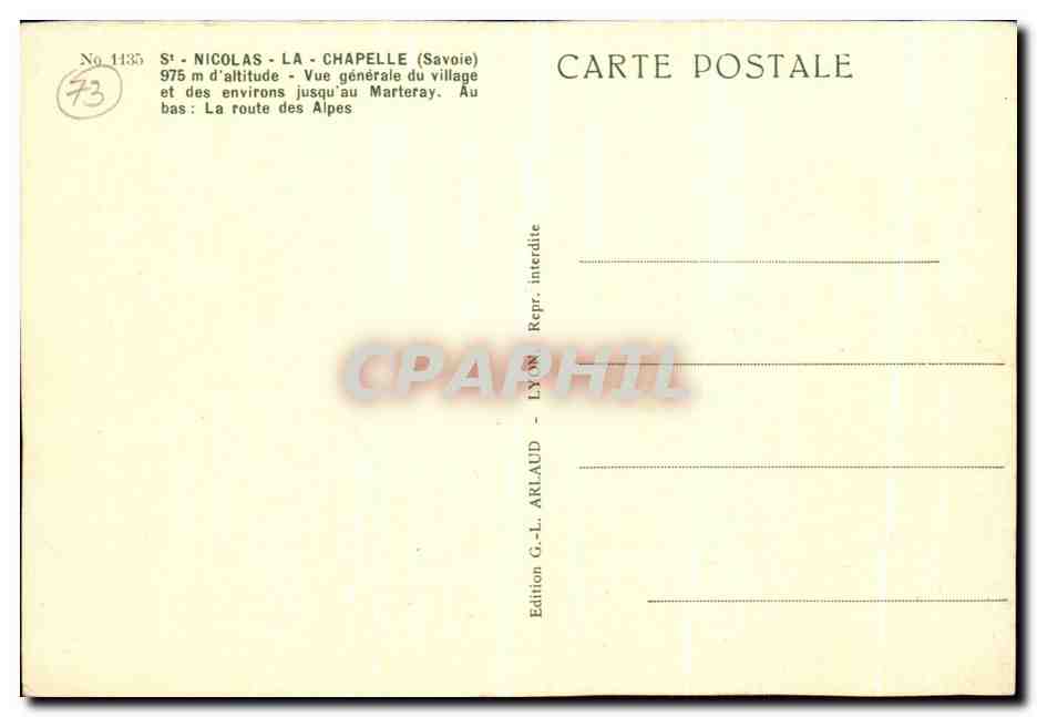 CPA St Nicolas La Chapelle Le Marteray Vue generale du village  — Rückseite