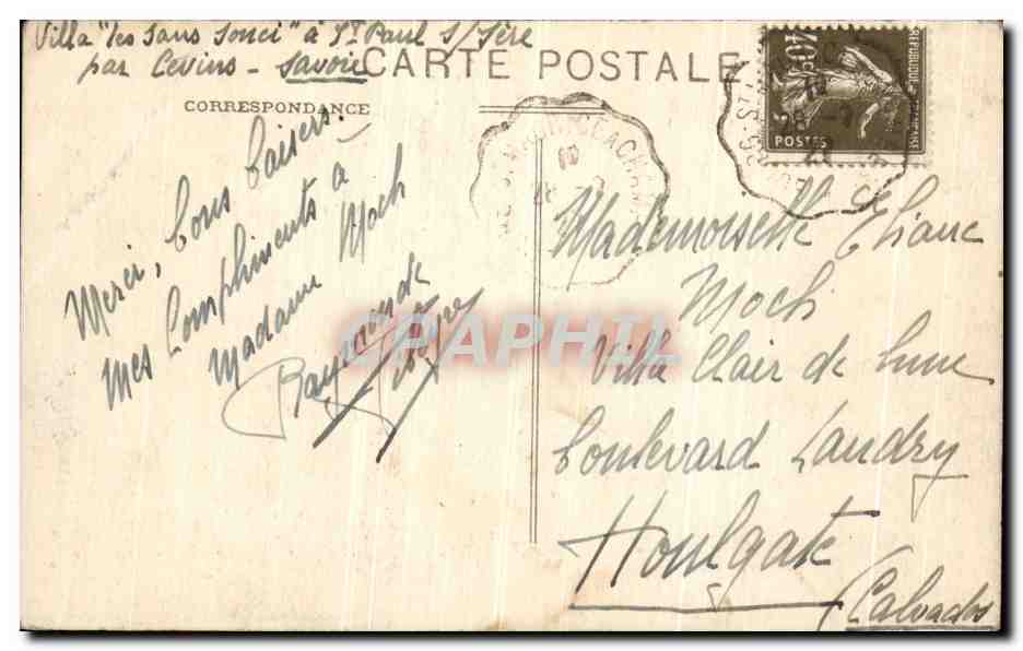 CPA Skieurs au Combotier — Rückseite