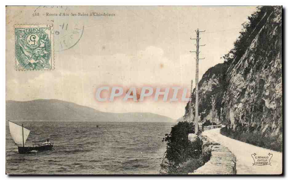 CPA Route d Aix les Bains a Chindrieux Bateau