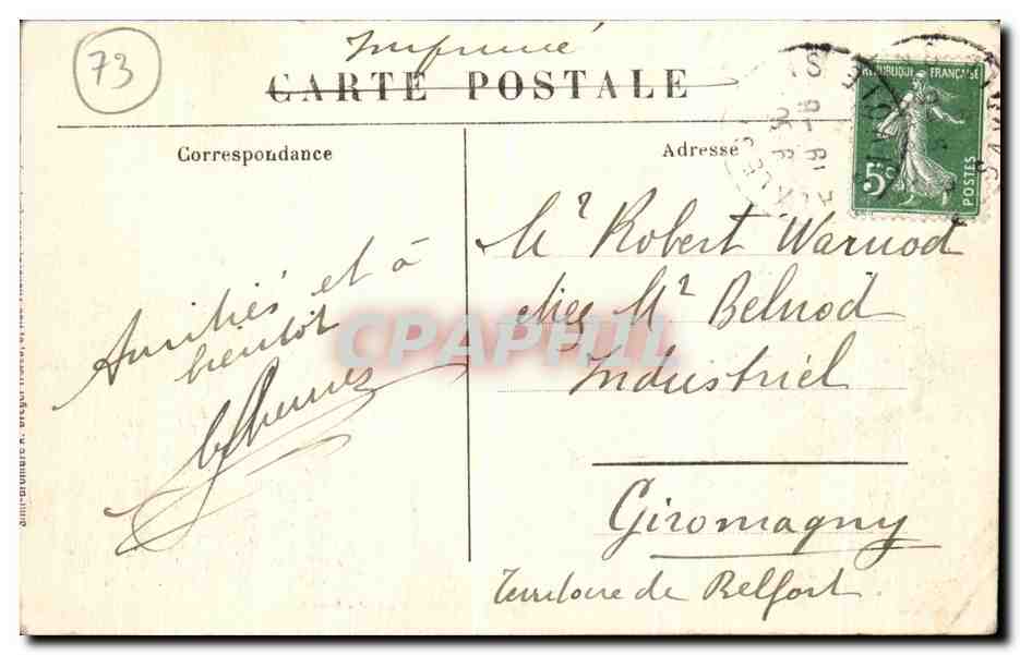 CPA Aix les Bains Vue Generale et Lac Du Bourget — Rückseite