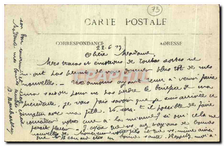 CPA Aix les Bains Hotel Venat Bristol Hopital auxiliaire numero 10 — Rückseite