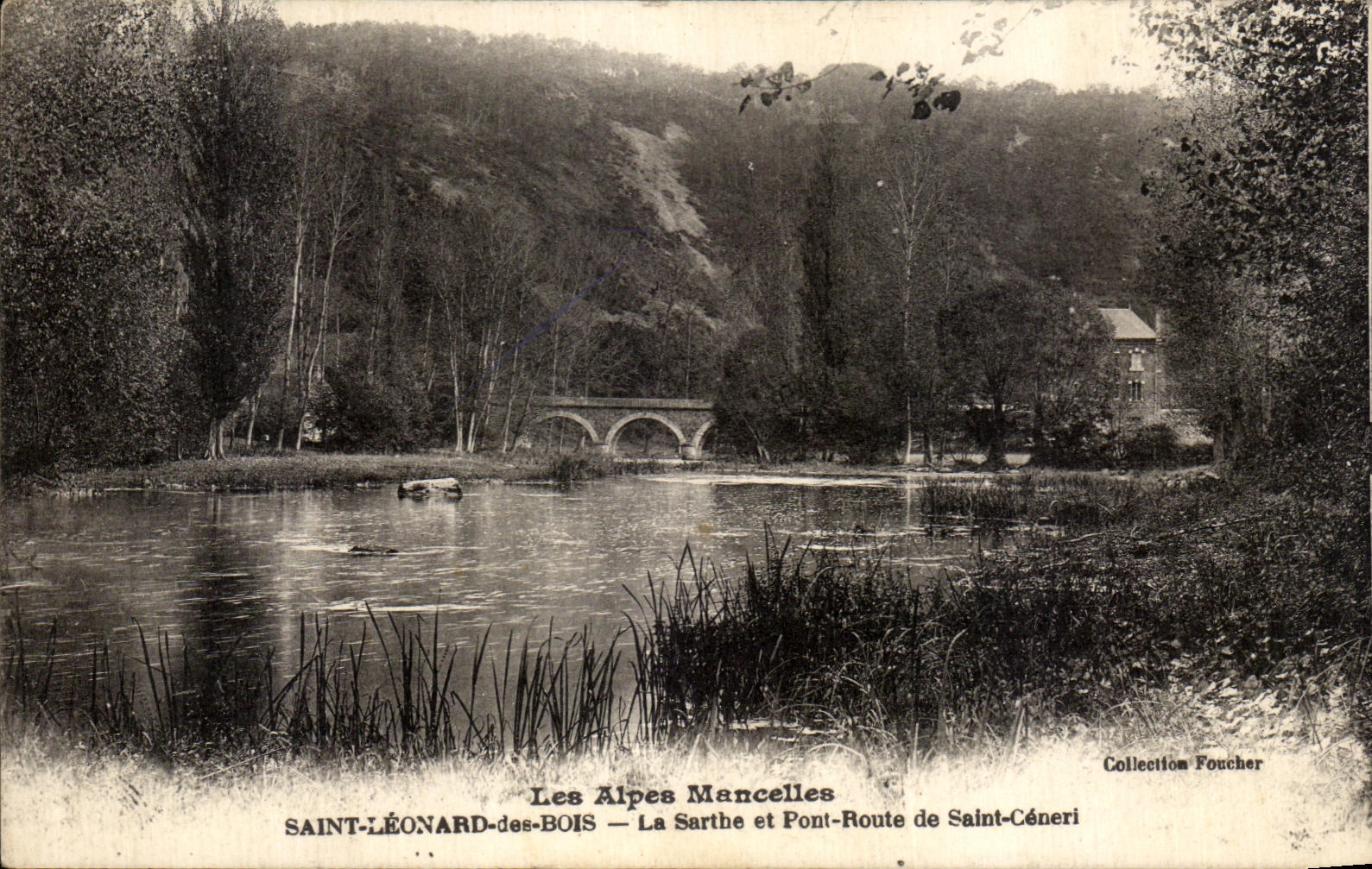 CPA Saint Leonard des Bois La Sarthe et Pont Route de Saint Ceneri