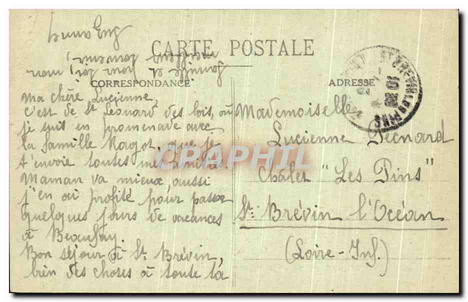 CPA St Leonard des Bois Mort de la Ste Vierge Mise au tombeau par les Apotres  — Rückseite