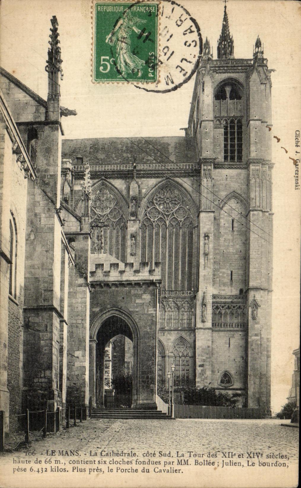 CPA Le Mans La Cathedrale cote sud La Tour 