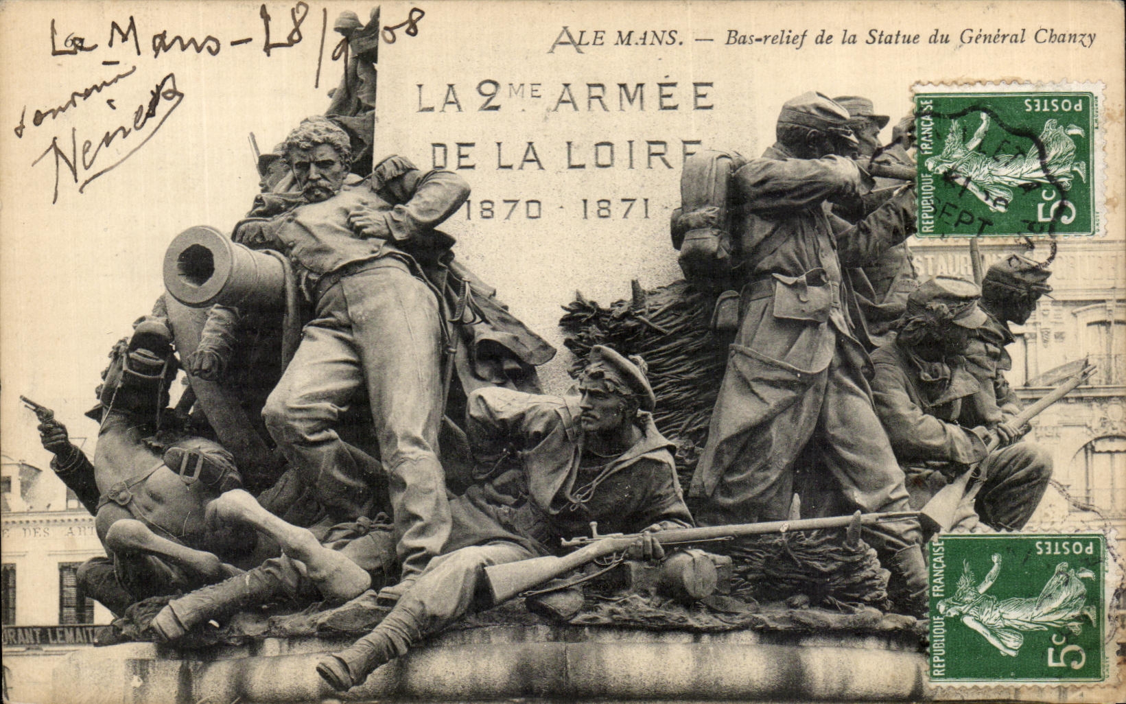 La 2ème Armée de la Loire — Bas-relief de la Statue du Général Chanzy — Ale Mans
