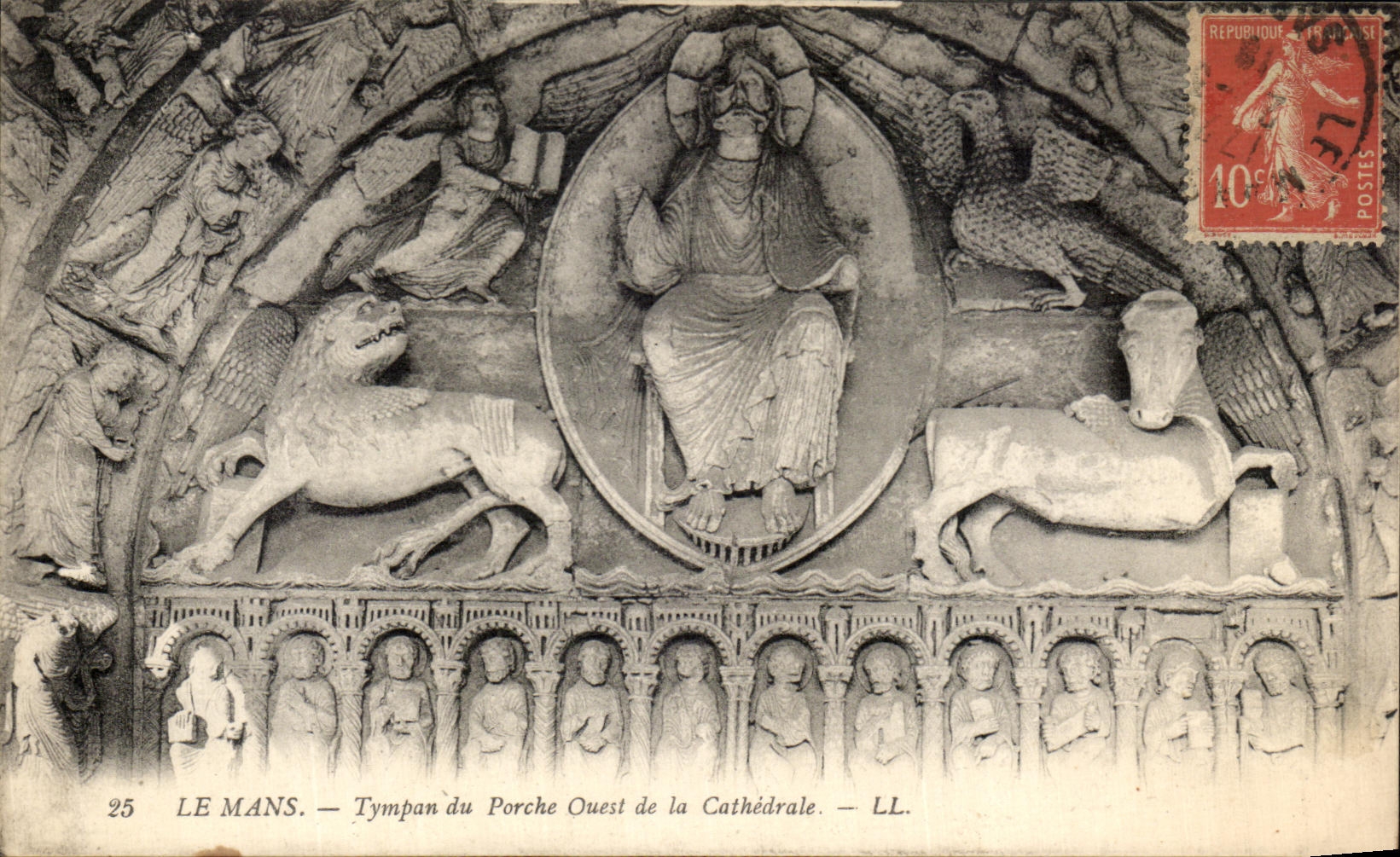 CPA Le Mans Tympan du Porche Quest de la Cathedrale