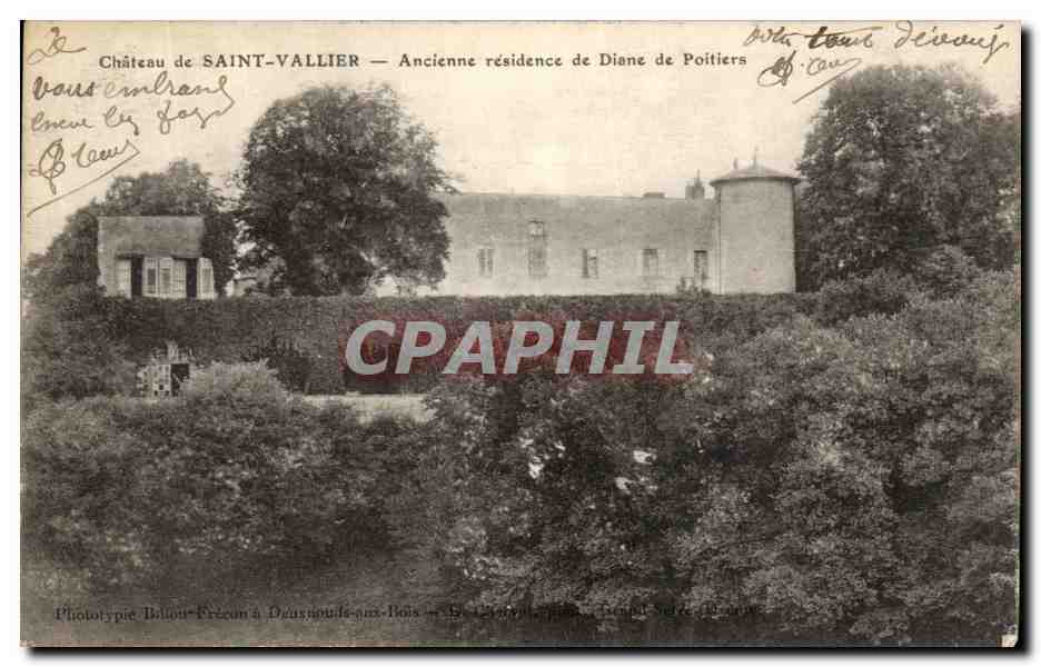 Château de SAINT-VALLIER — Ancienne résidence de Diane de Poitiers — Phototypie Bilion à Deauvillers-aux-Bois