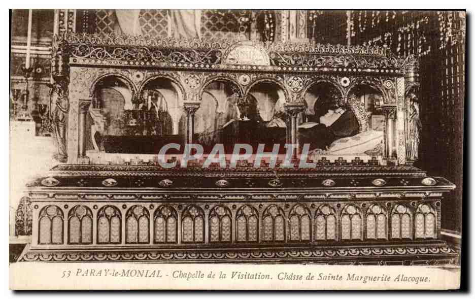 CPA Paray le Monial Chapelle de la Visition Chasse de Sainte Marguerite Alacoque