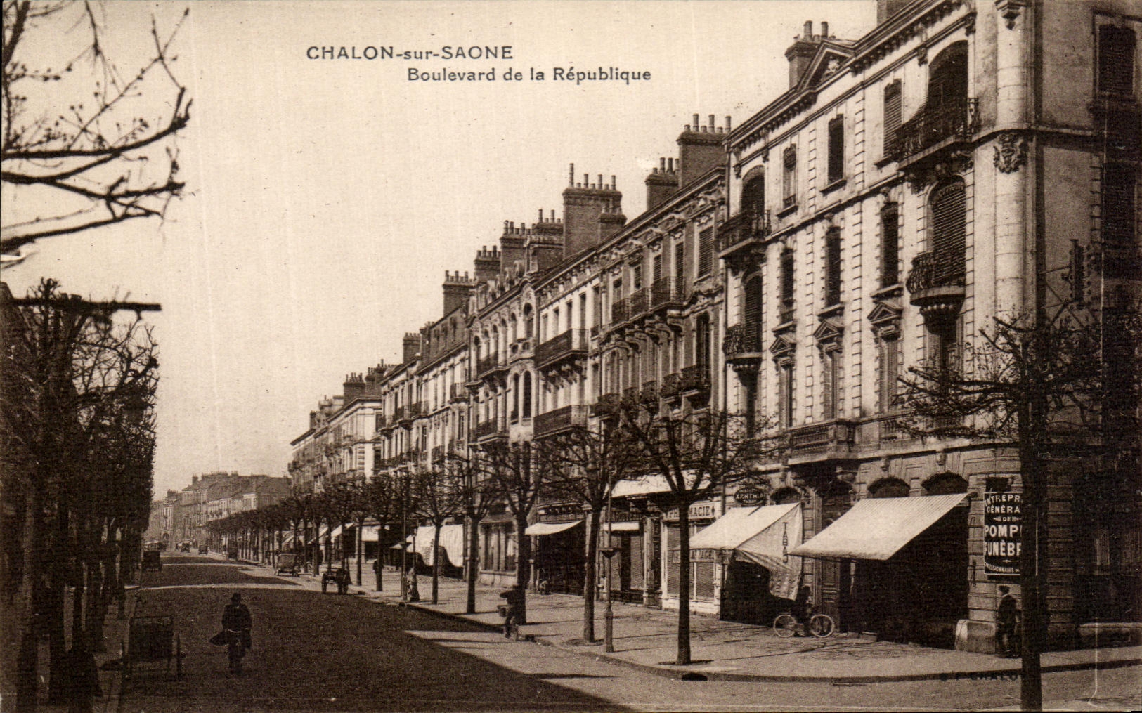 CPA Chalon Sur Saone Boulevard De La Republique
