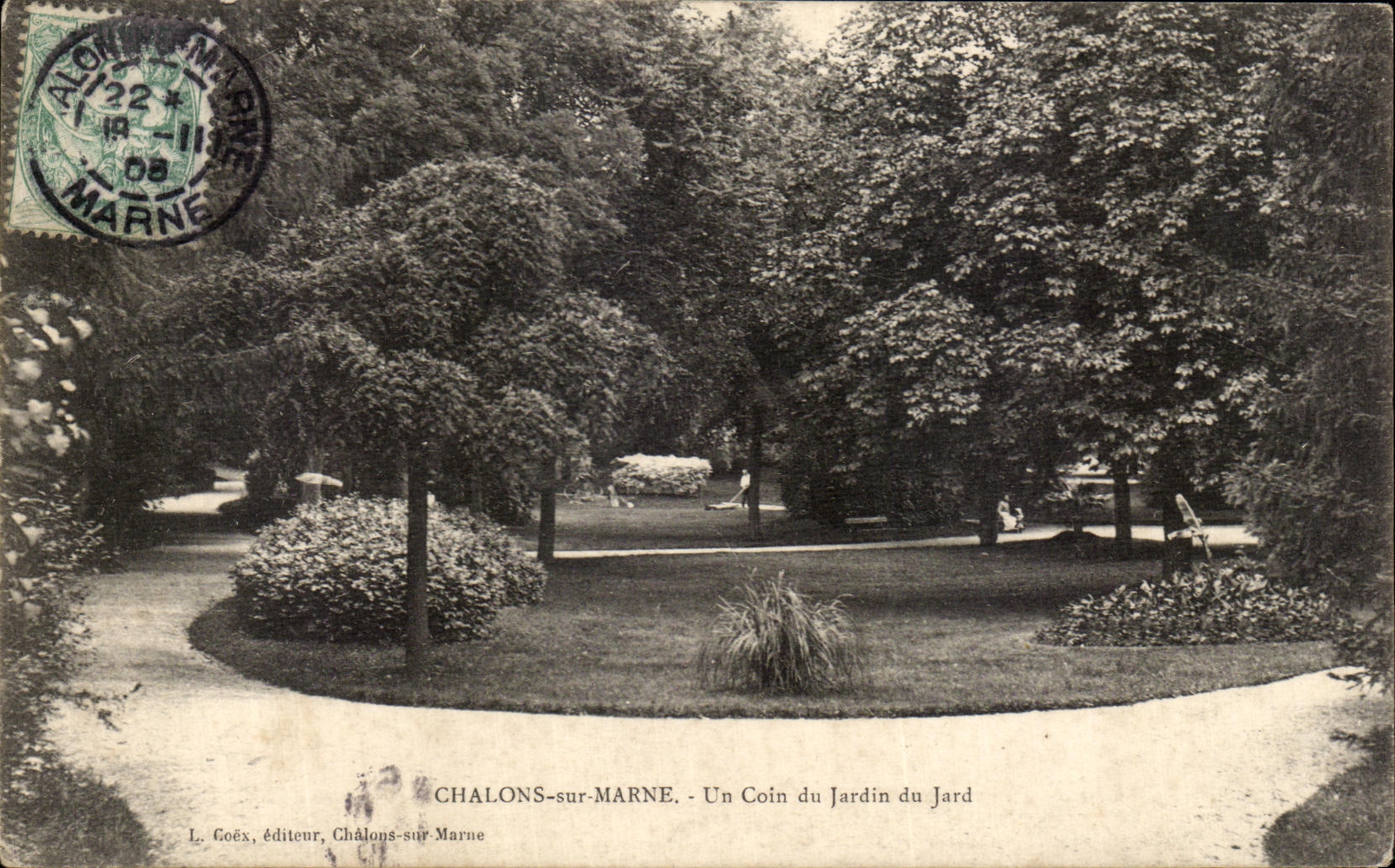 CPA Chalon Sur Marne Un Coin Du Jardin Du Jard 