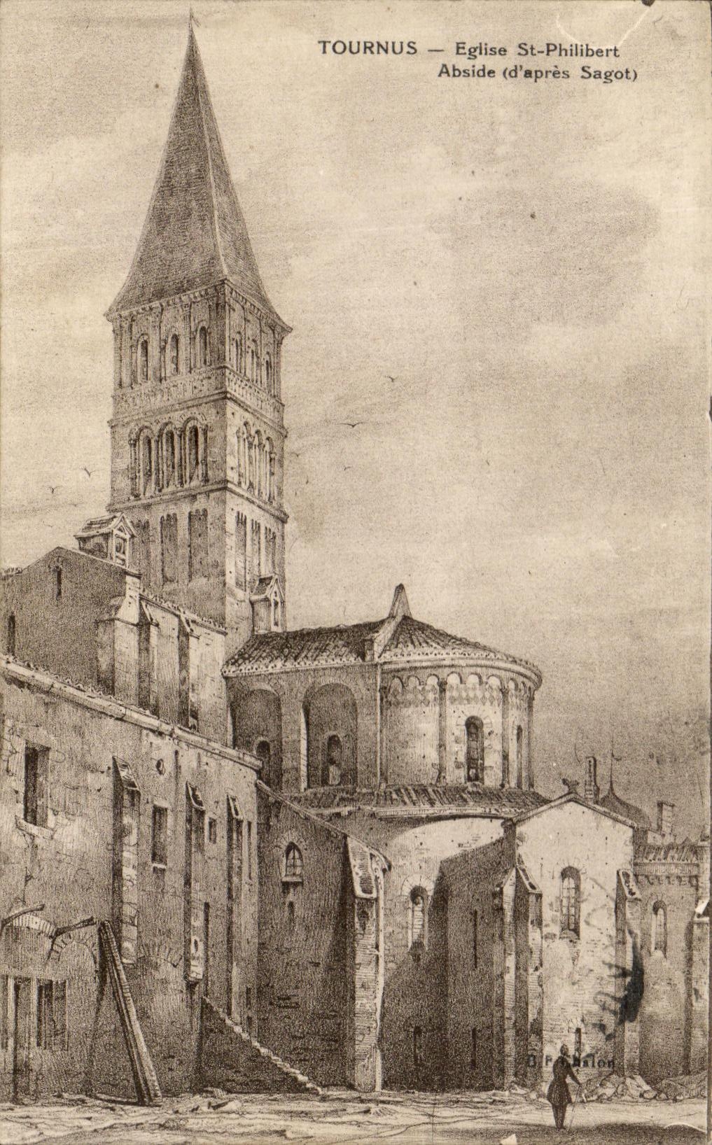 Tournus — Église Saint-Philibert — Abside (d'après Sagot) — D. P. Balton