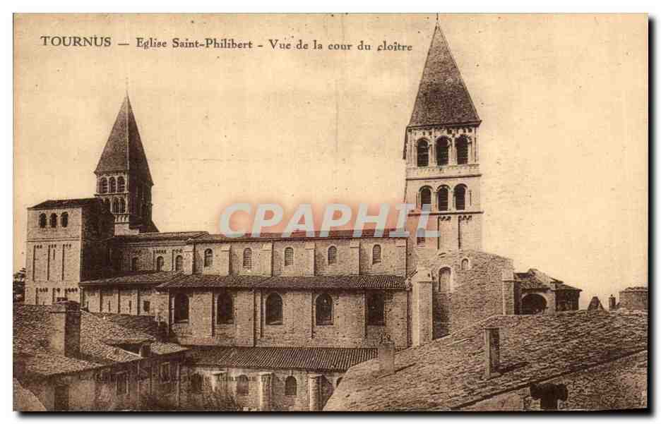 CPA Tournus Eglise Saint Philibert Vue De La Cour du Cloitre 