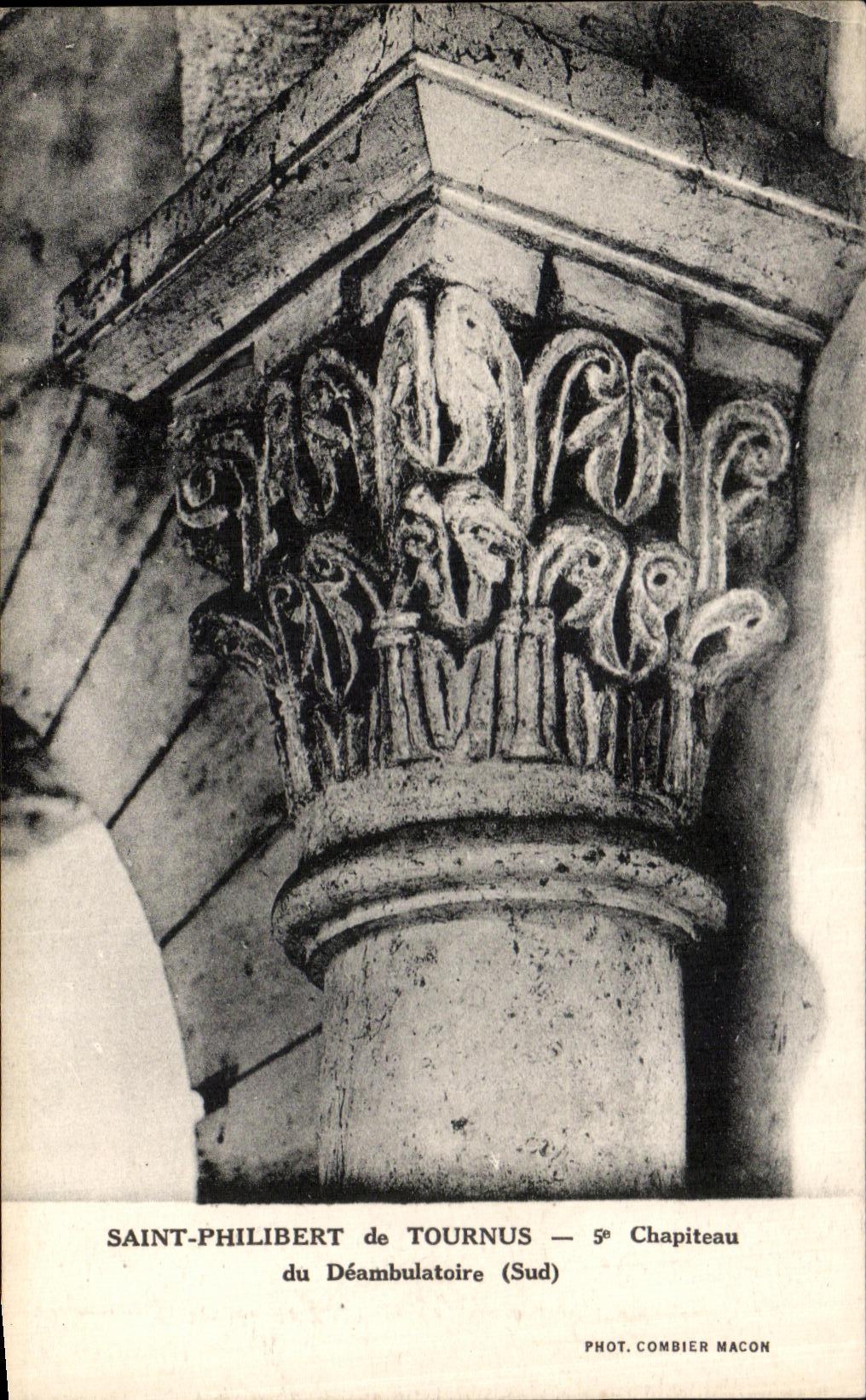 Saint-Philibert de Tournus — 5e chapiteau du déambulatoire (sud) — Phot. Combier Macon
