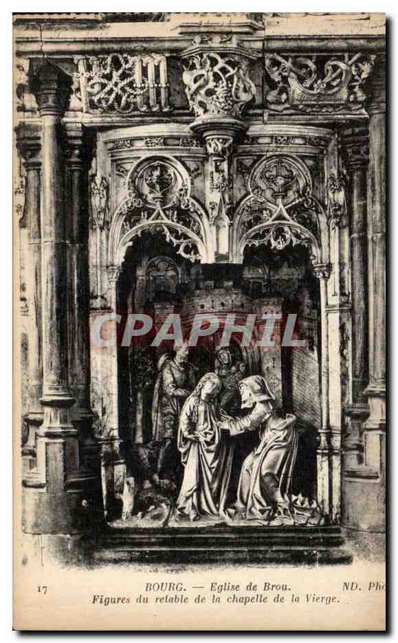 CPA Bourg Eglise De Brou Figures du Retable de La Chapelle de La Vierge