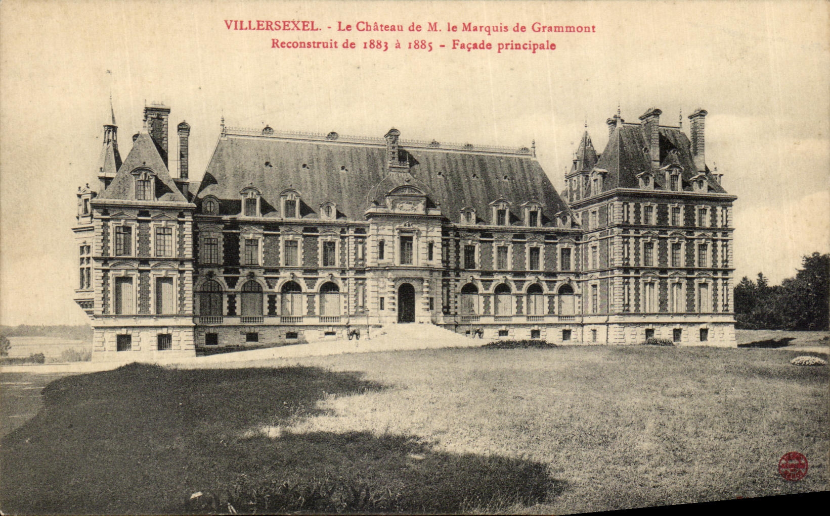 CPA Villersexel Le Chateau De M Le Marquis de Grammont Reconstruit de Facade Principale 