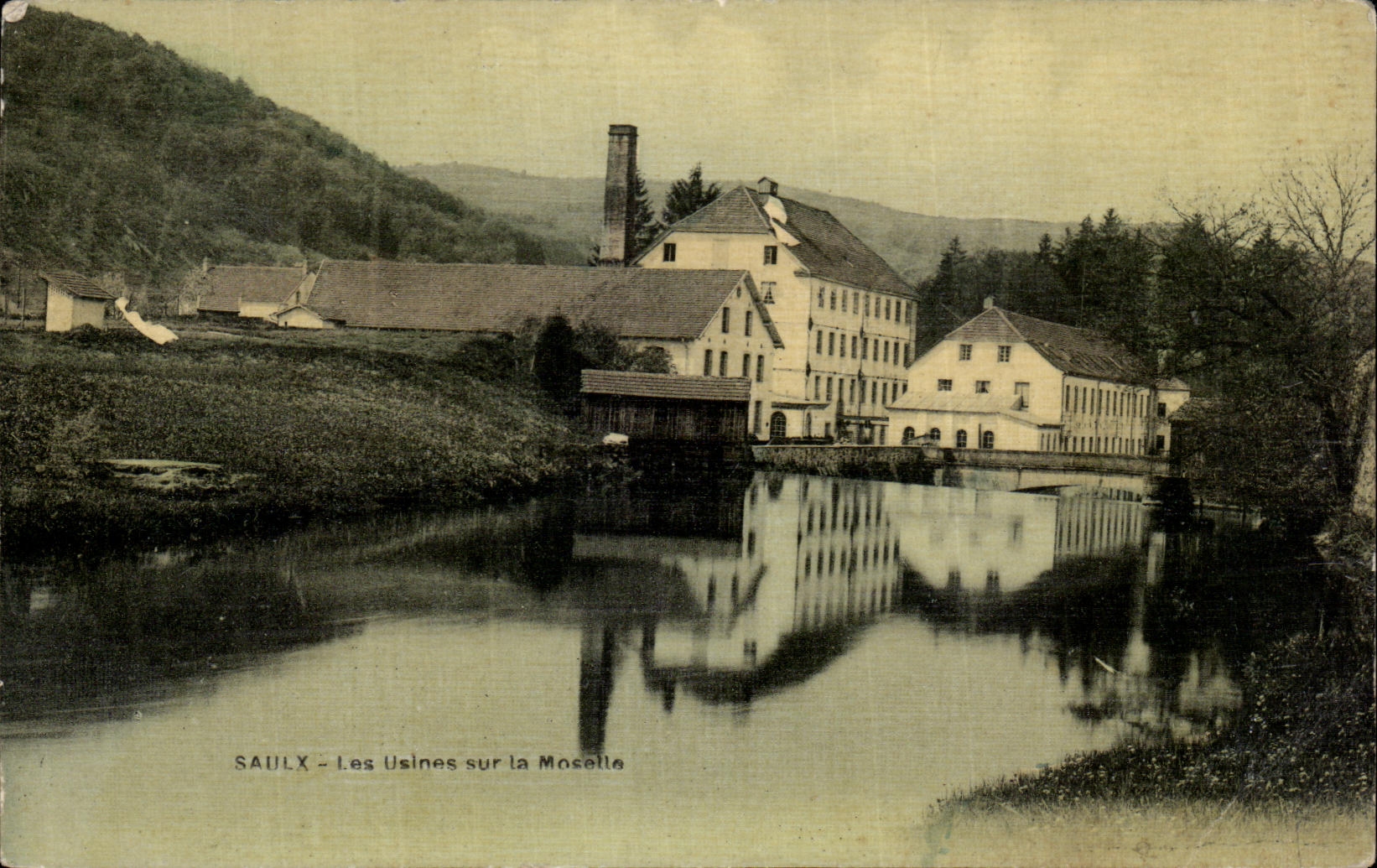Antike Ansichtskarte Saulx Die Fabriken An Der Mosel kartoniert