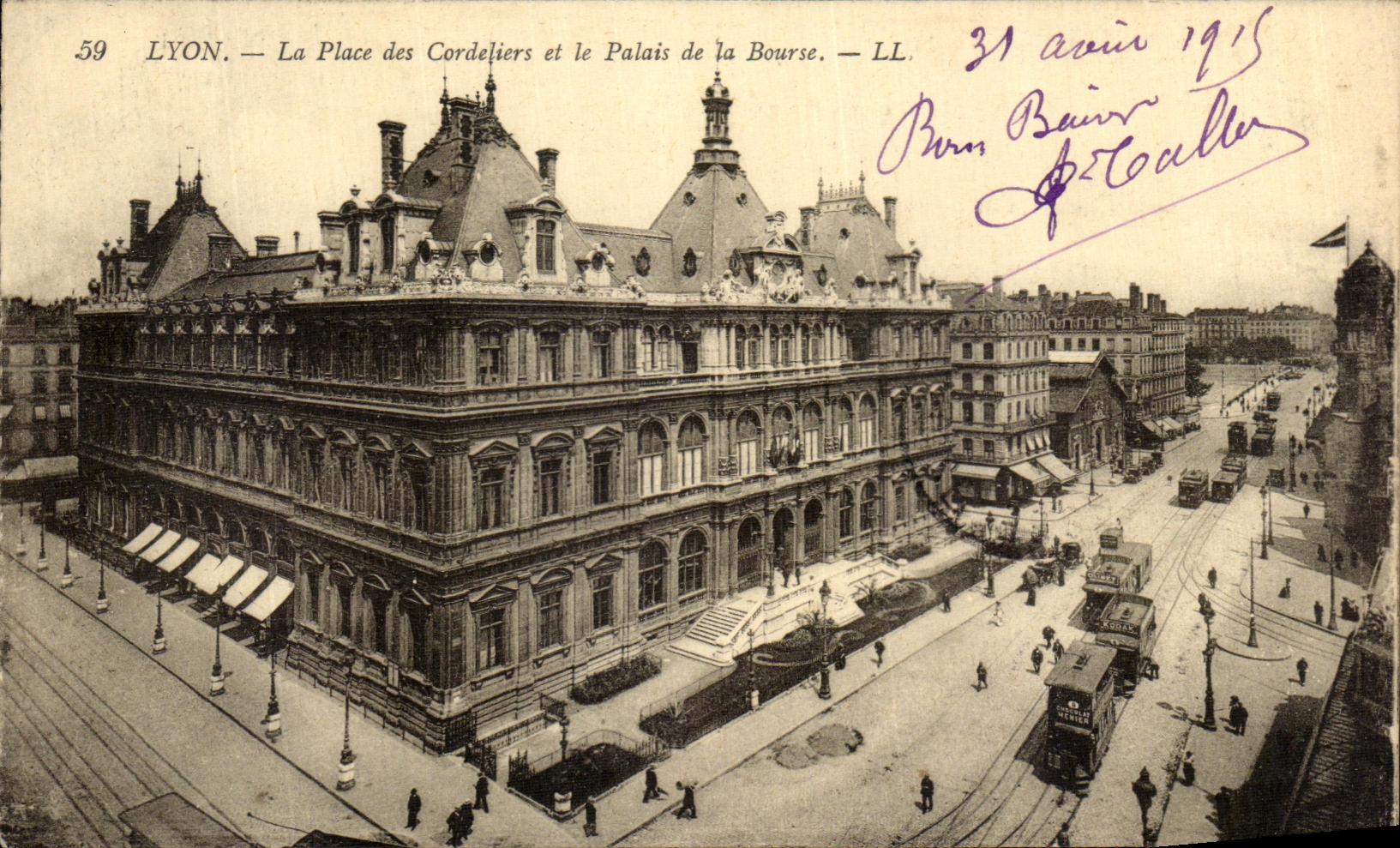 LYON — Ansicht der Place des Cordeliers und des Palais de la Bourse — LL. n°59