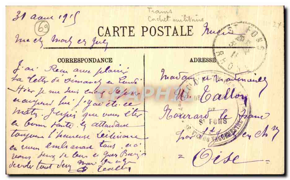 LYON — Ansicht der Place des Cordeliers und des Palais de la Bourse — LL. n°59 — Rückseite