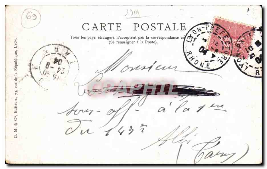 CPA Coteau De Fouviere et le Palais de Justice  — Verso