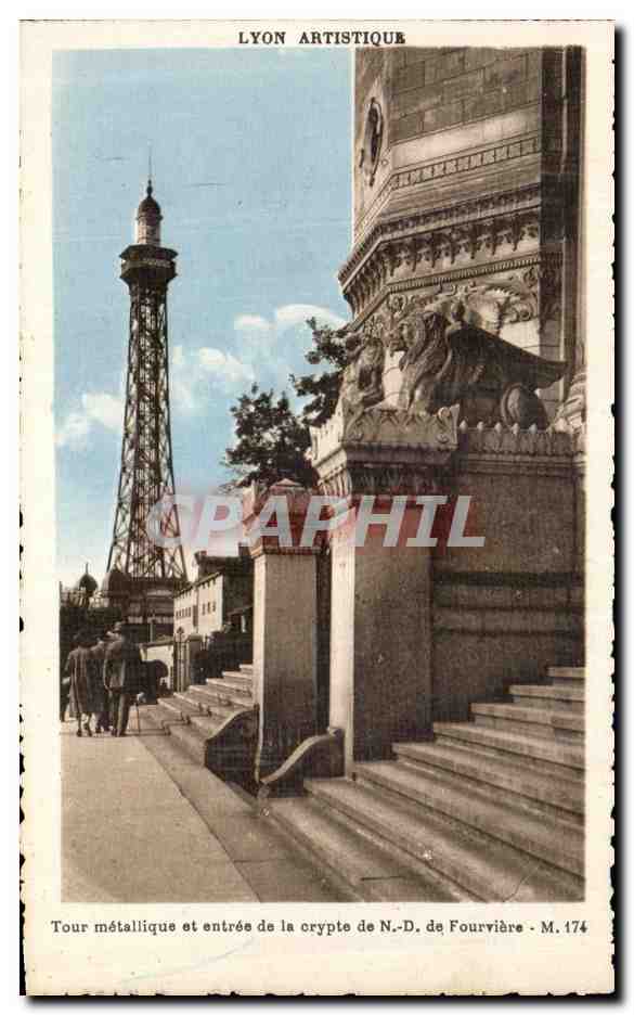Tour métallique et entrée de la crypte de N.-D. de Fourvière — Lyon Artistique, M. 174