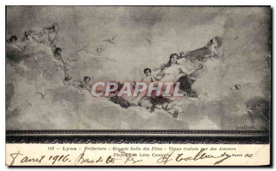 Lyon - Préfecture - Grande Salle des Fêtes - Vénus traînée par des Amours — Plafond de Léon Comerre, Paris, n°142