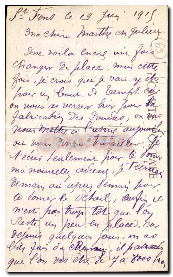 LYON — Pont du Palais de Justice et coteau de Fourvière — éditeur C. L. B. n° 5505 — Verso
