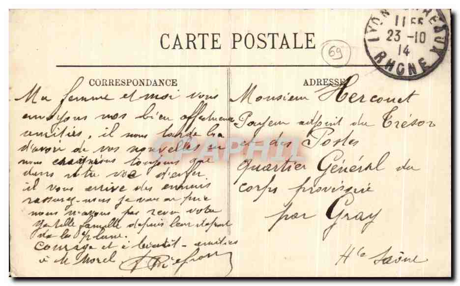 LYON — Le Monument Carnot — LL. n°286 — Verso
