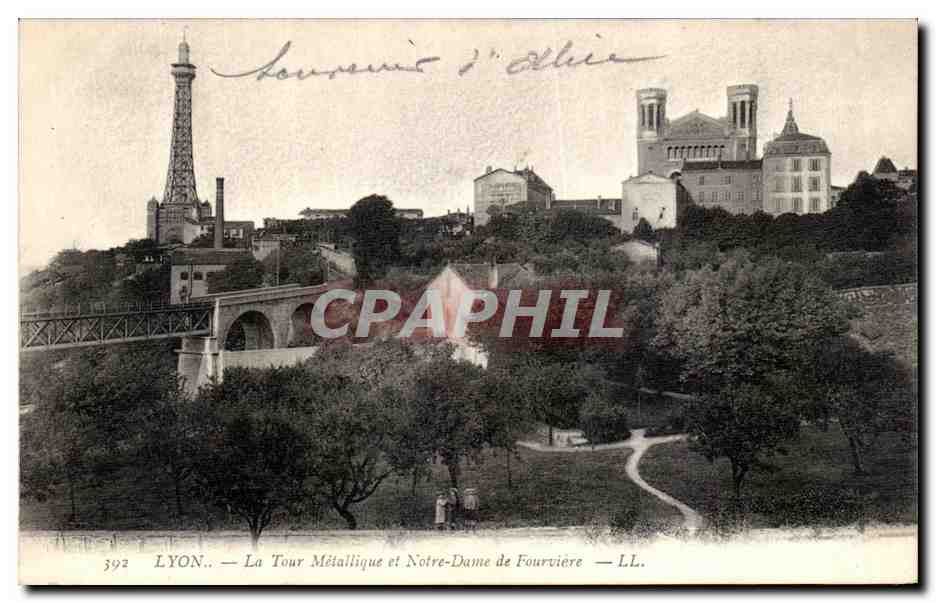 CPA Lyon La Tour Metallique et Notre Dame de Fourviere