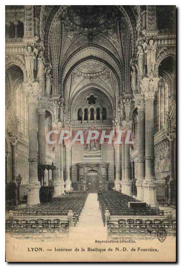 LYON — Intérieur de la Basilique N.-D. de Fourvière — Éditeur non identifié
