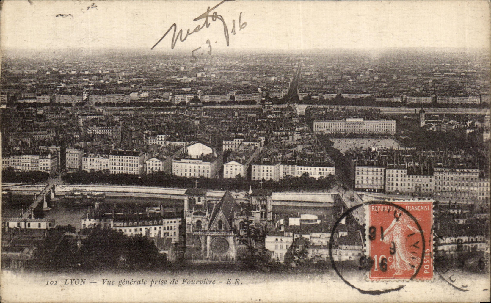 LYON — Vue générale prise de Fourvière — E.R.