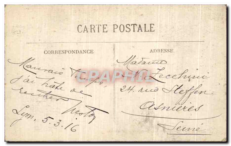 LYON — Vue générale prise de Fourvière — E.R. — Verso