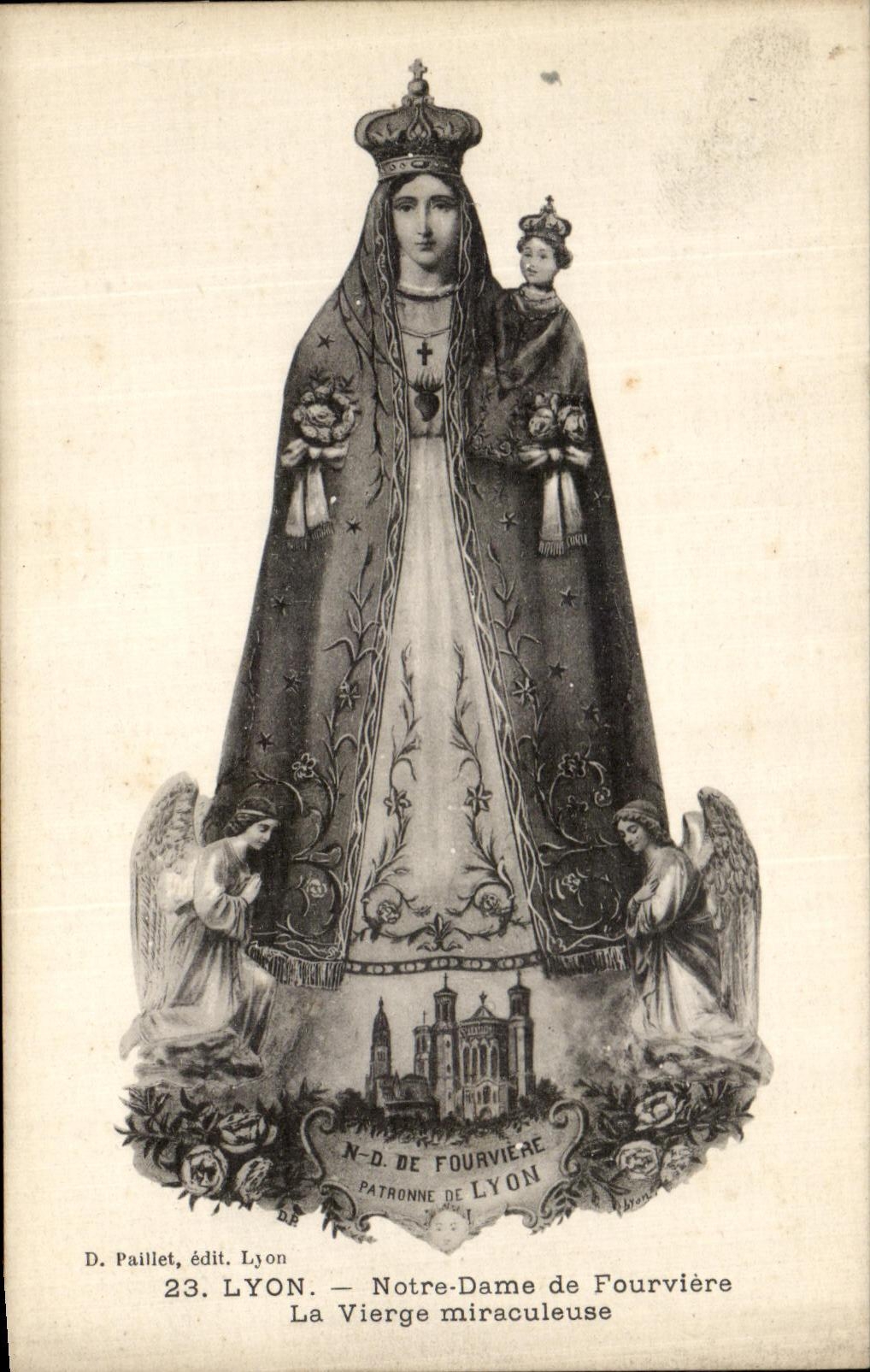 Notre-Dame de Fourvière — Patronne de Lyon — D. Paillet, édit. Lyon, n°23