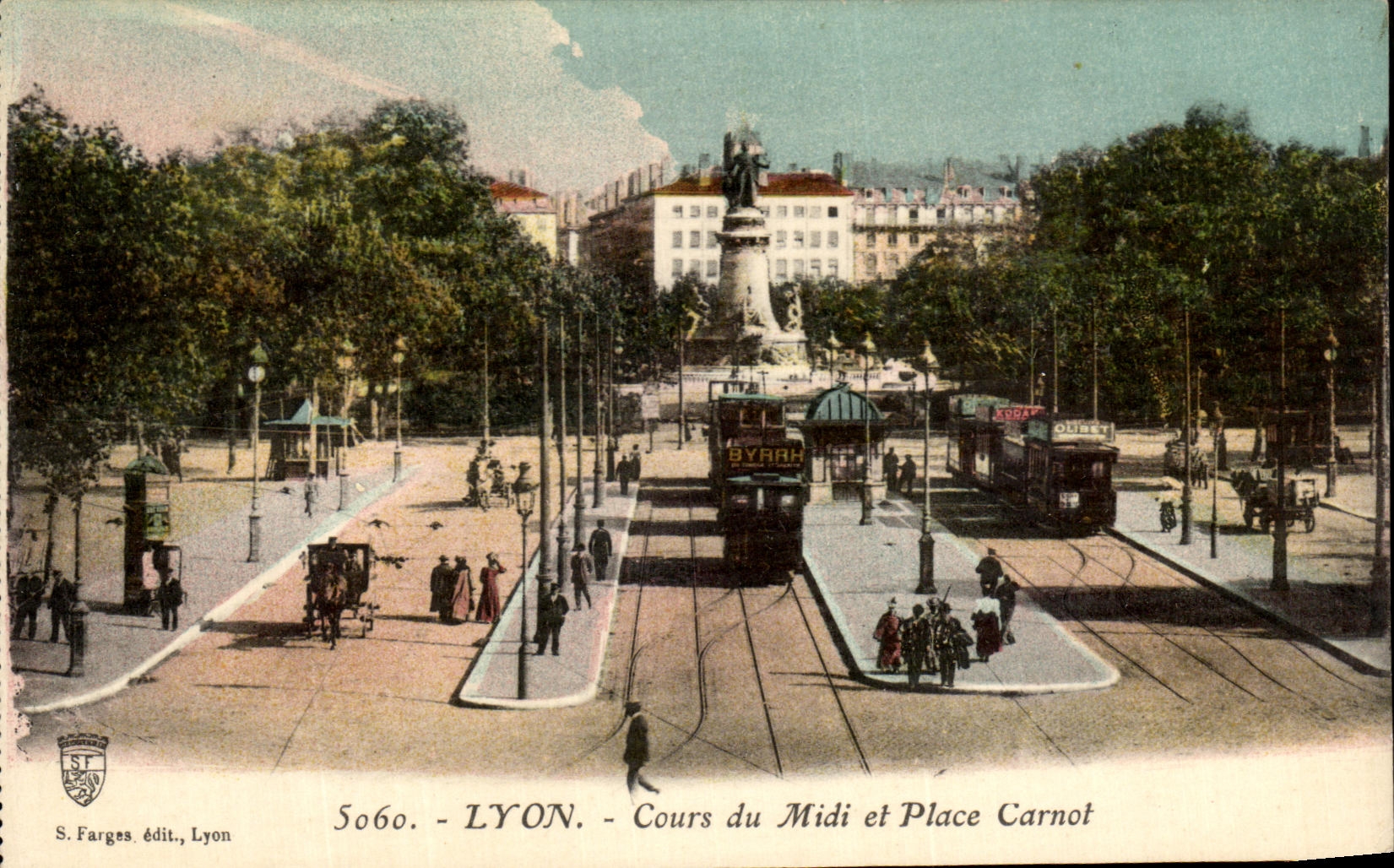 LYON - Cours du Midi et Place Carnot — S. Farges, édit., Lyon, n° 5060