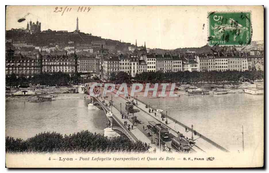 Lyon - Pont Lafayelle (perspective) et Quai de Retz — B. F., PARIS