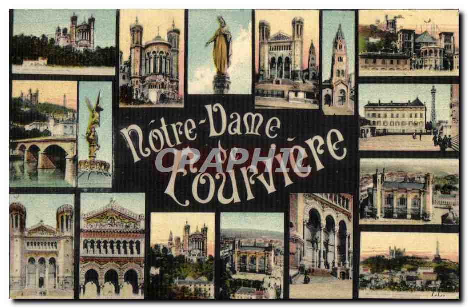 Notre-Dame de Courvrière — Collage de monuments — Éditeur : LL.