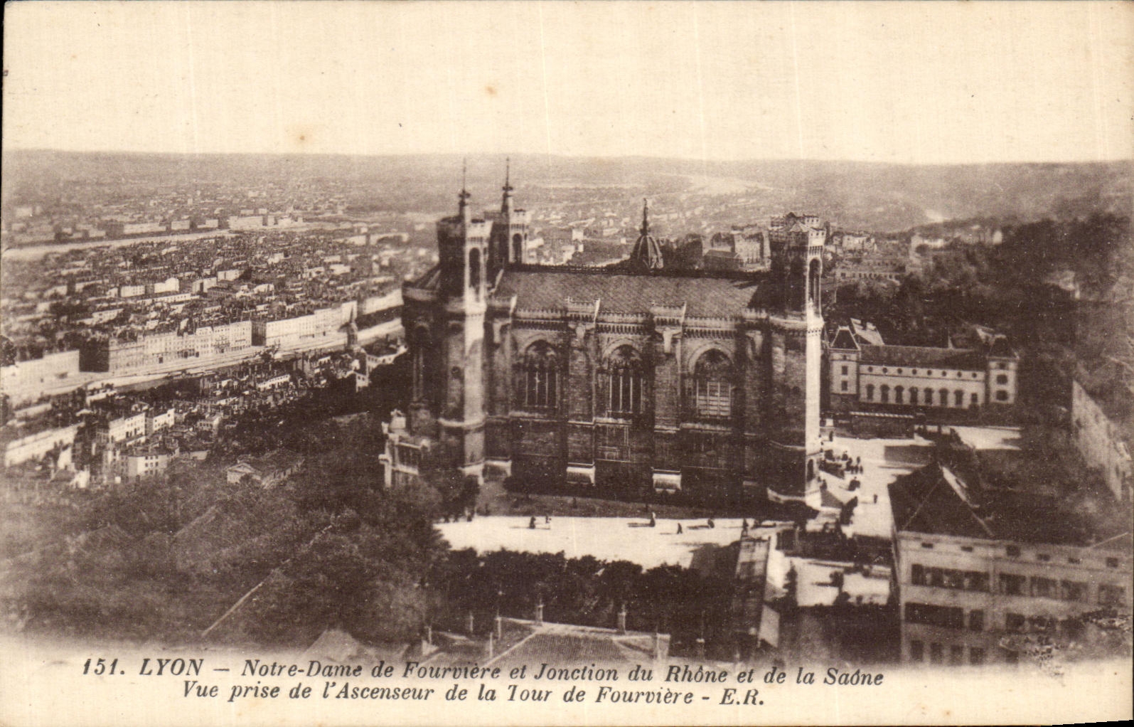 LYON – Notre-Dame de Fourvière et Jonction du Rhône et de la Saône – E.R. – n°151