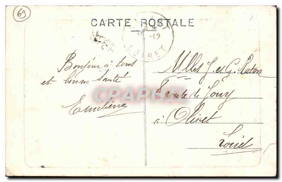 Place Bellecour et Côteau de Fourvière — Lyon — E.R. n°35 — Rückseite
