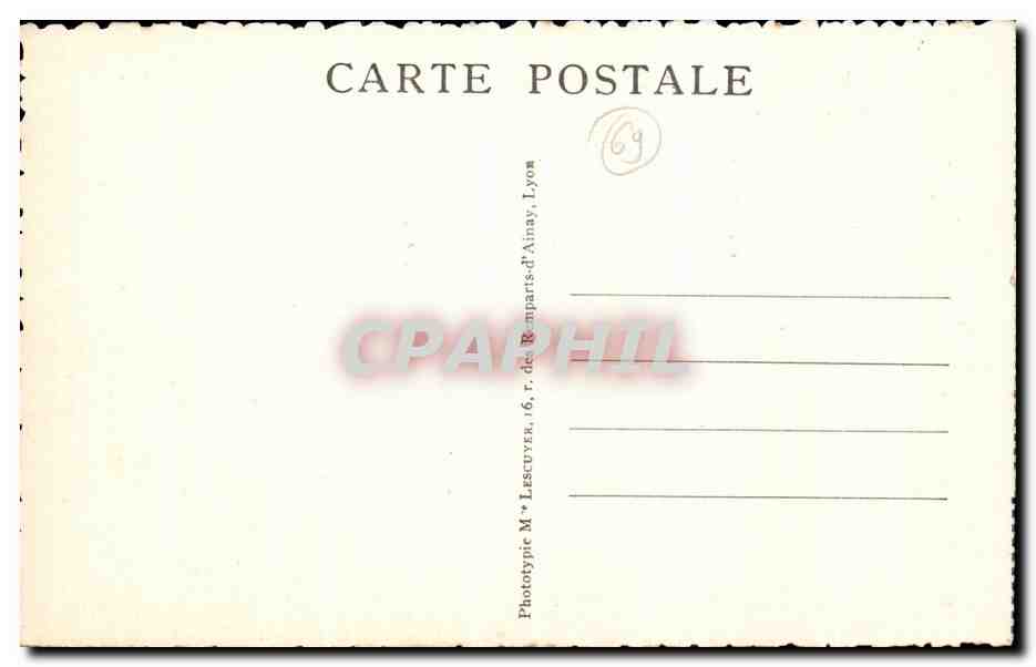 CPA Lyon Le Pont La Feuillee Et Coteau de La Croix Rousse — Verso