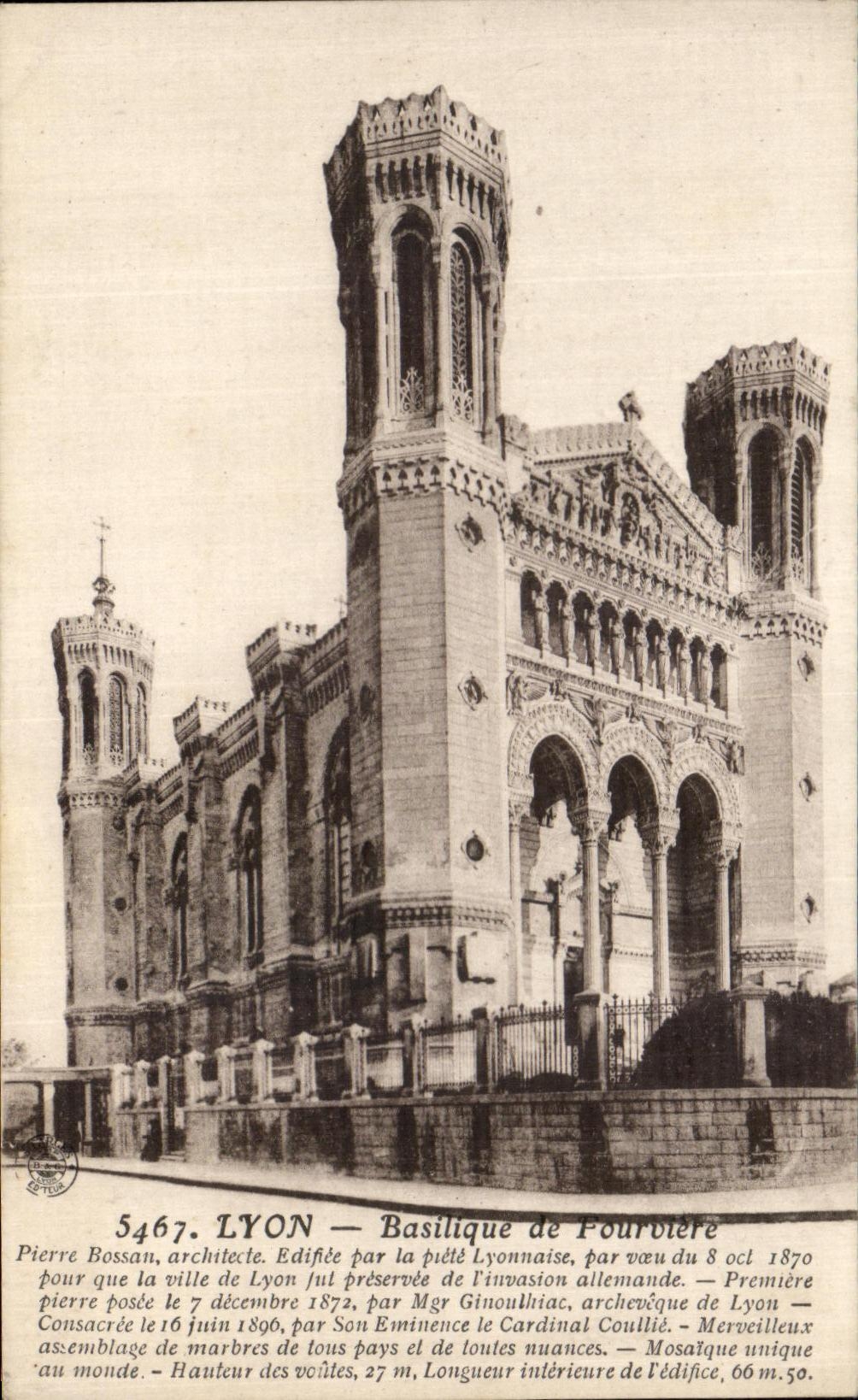 LYON — Basilique de Fourvière — Pierre Bossan, architecte