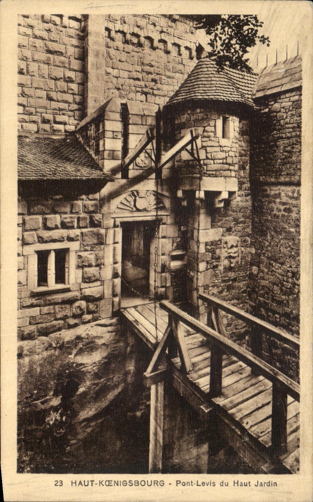Haut-Kœnigsbourg — Zugbrücke des Oberen Gartens — Sonderausgabe des Schlosses