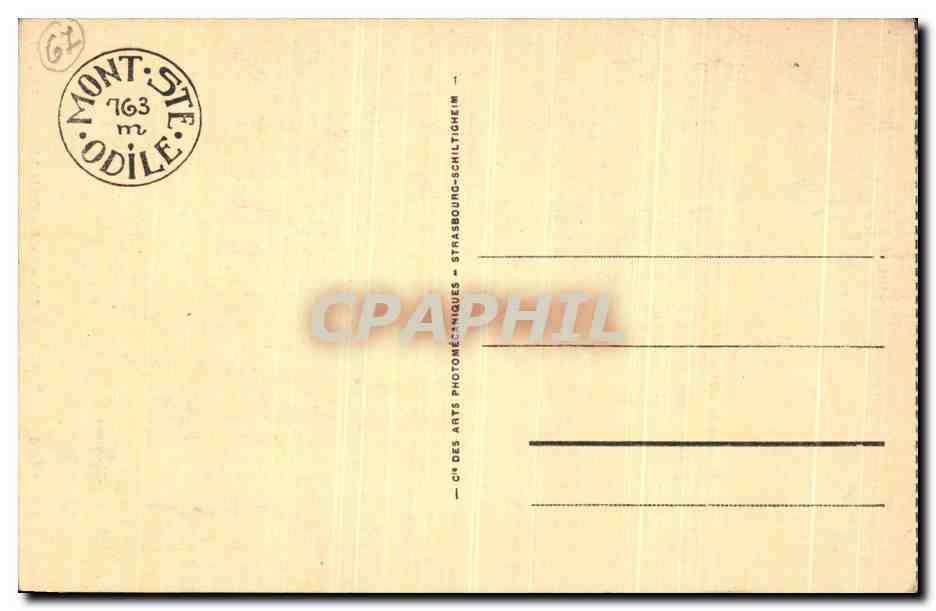 CPA Mont Ste Odile benissant l Alsace — Rückseite