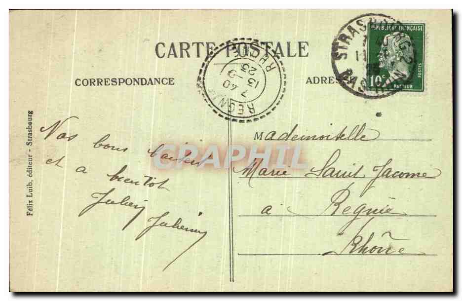 CPA Strasbourg Cathedrale  — Verso