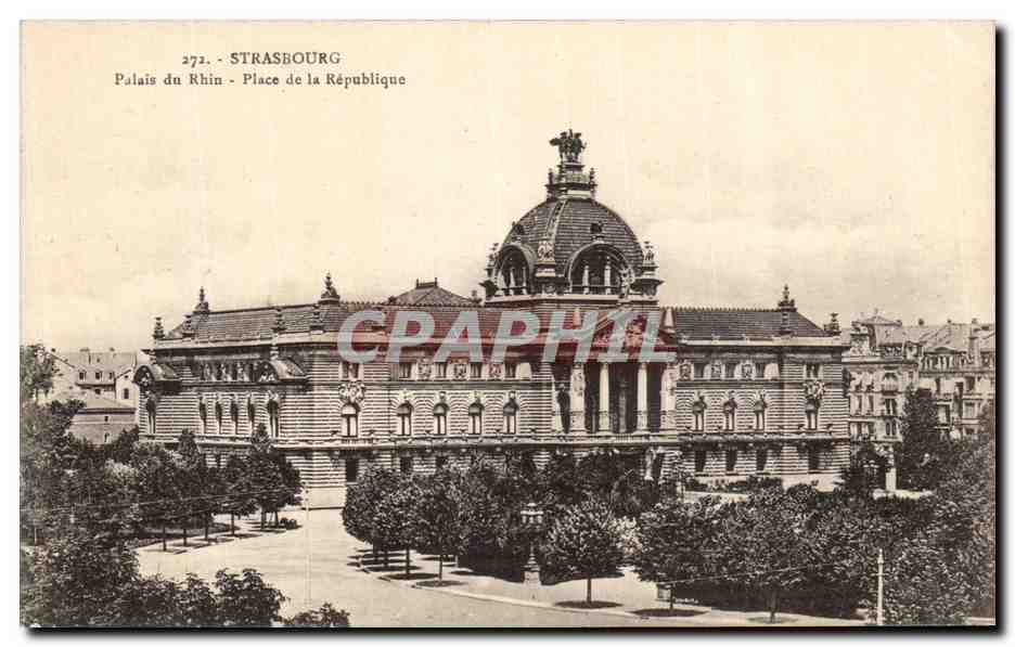 CPA Strasbourg Palais du Rhin Place de la Republique