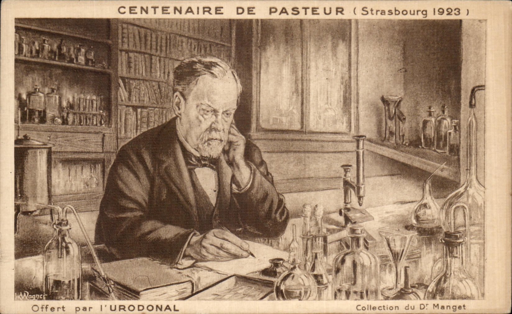 CPA Strasbourg Centenaire De Pasteur 1923 offert par l Urodonal 