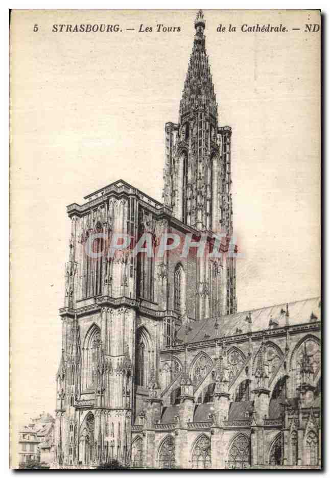 CPA Strasbourg Les Tours de la Cathedrale