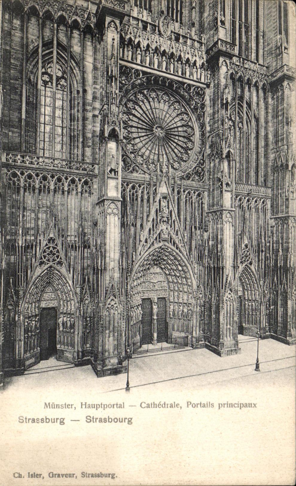 CPA Strasbourg Cathedrale Portails principaux